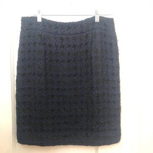 J.Crew tweed navy/black houndstooth skirt- Size 6